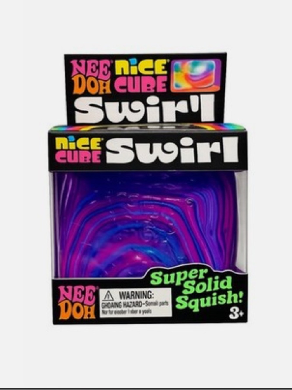 NeeDoh Nice Cube Swirl Purple Blue Sensory Squishy Toy